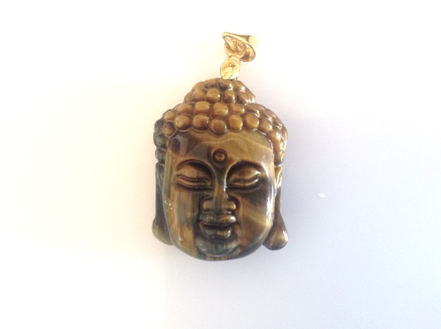 Pendentif tte de buddha en oeil de tigre